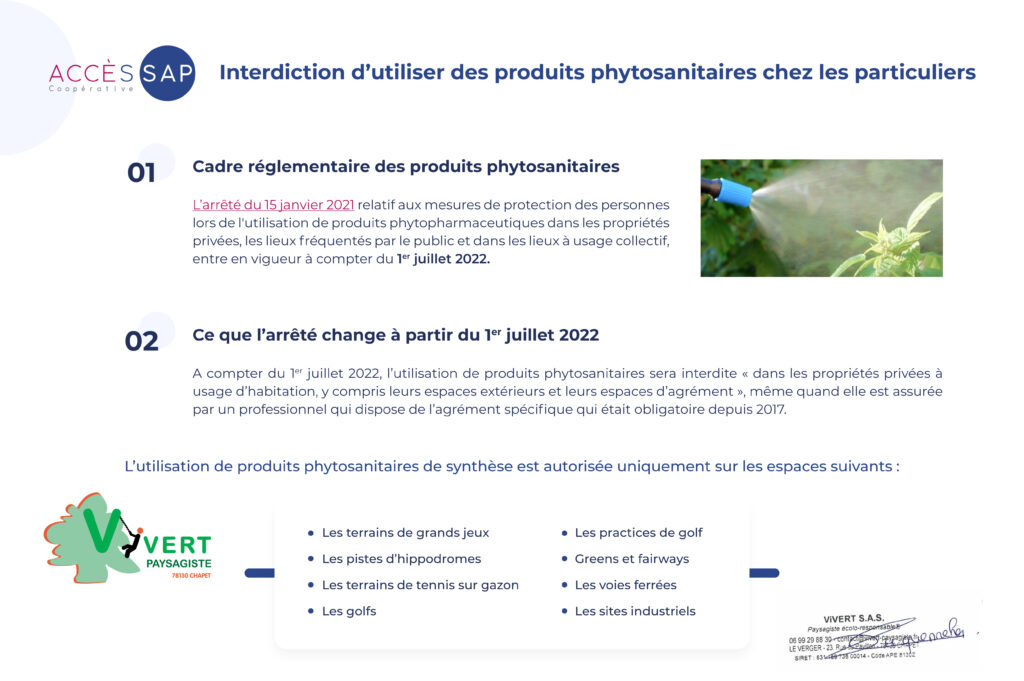 Interdiction d'utilisation de produits phytosanitaire P1